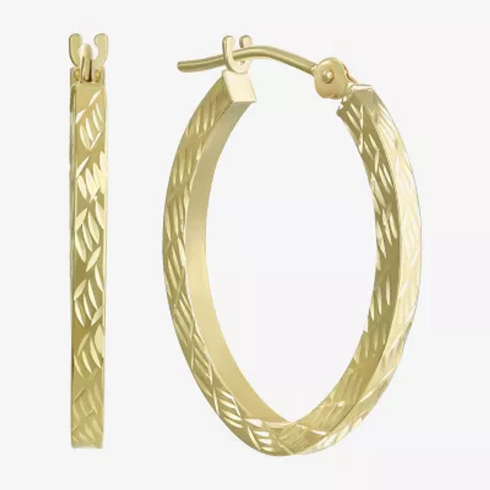 Diamond-Cut 14K Gold 18mm Hoop Earrings