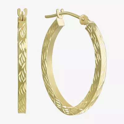 Diamond-Cut 14K Gold 18mm Hoop Earrings  