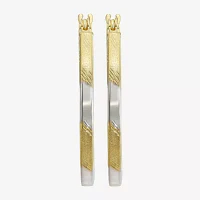 Two-Tone 14K Gold Oval Hoop Earrings
