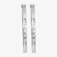 14K Gold Square-Cut Hoop Earrings