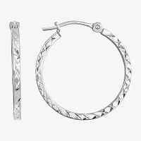 14K Gold Square-Cut Hoop Earrings