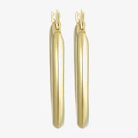 14K Gold Round Polished 21mm Hoop Earrings