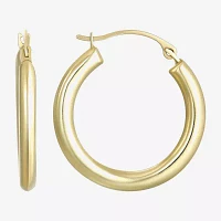 14K Gold Round Polished 21mm Hoop Earrings