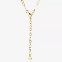 Paris 1901 By Charles Garnier Womens White Cubic Zirconia 18K Gold Over Silver Heart 18 Inch Pendant Necklace
