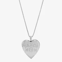 Womens Sterling Silver Heart Locket Necklace