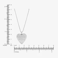 Womens Sterling Silver Heart Locket Necklace