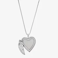 Womens Sterling Silver Heart Locket Necklace