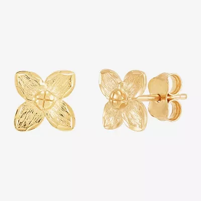 14K Gold 6mm Flower Stud Earrings