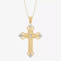 Womens 10K Gold Cross Pendant Necklace