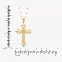 Womens 10K Gold Cross Pendant Necklace