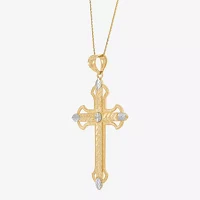 Womens 10K Gold Cross Pendant Necklace