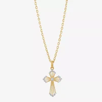 Womens 14K Gold Cross Pendant Necklace