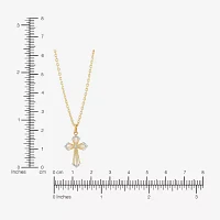 Womens 14K Gold Cross Pendant Necklace