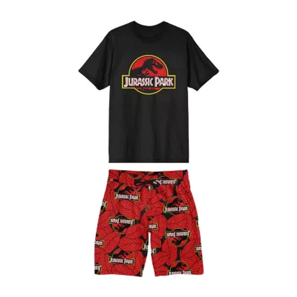 Jurassic Park Mens Short Sleeve Crew Neck 2-pc. Shorts Pajama Set