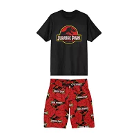 Jurassic Park Mens Short Sleeve Crew Neck 2-pc. Shorts Pajama Set