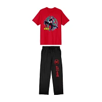 Spider-Man Miles Morales Mens Crew Neck Short Sleeve 2-pc. Pant Pajama Set