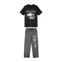 Attack On Titan Mens Crew Neck Short Sleeve 2-pc. Pant Pajama Set