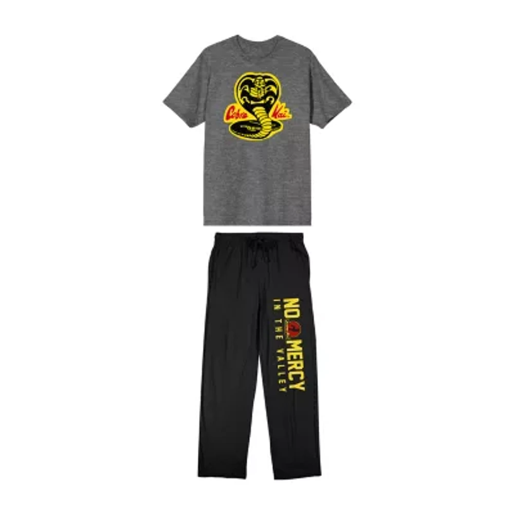 Cobra Kai Mens Crew Neck Short Sleeve 2-pc. Pant Pajama Set