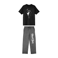 Ghostface Mens Crew Neck Short Sleeve 2-pc. Pant Pajama Set