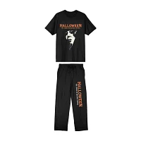 Halloween Mens Crew Neck Short Sleeve 2-pc. Pant Pajama Set