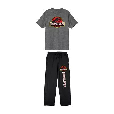 Jurassic Park Mens Crew Neck Short Sleeve 2-pc. Pant Pajama Set