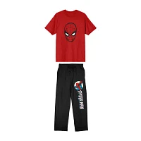 Spider-Man Mens Crew Neck Short Sleeve 2-pc. Pant Pajama Set