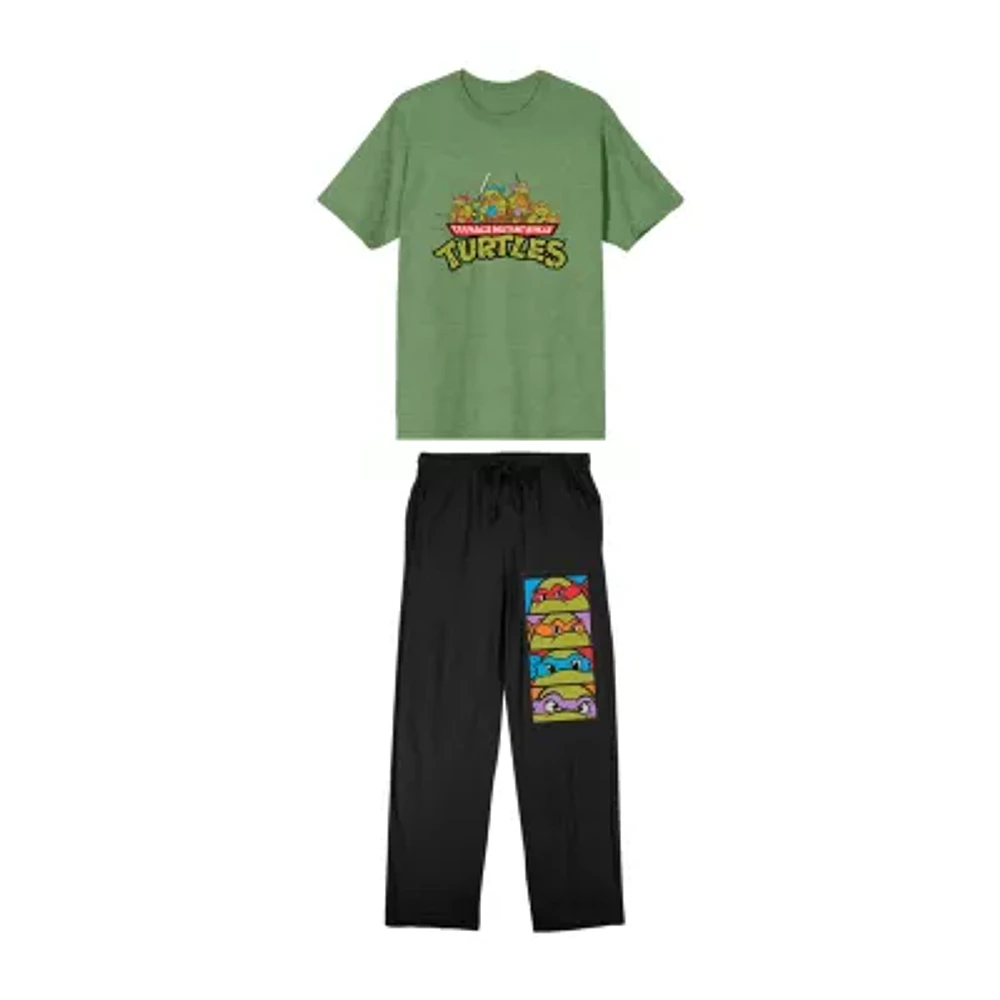 Teenage Mutant Ninja Turtle Mens Crew Neck Short Sleeve 2-pc. Pant Pajama Set