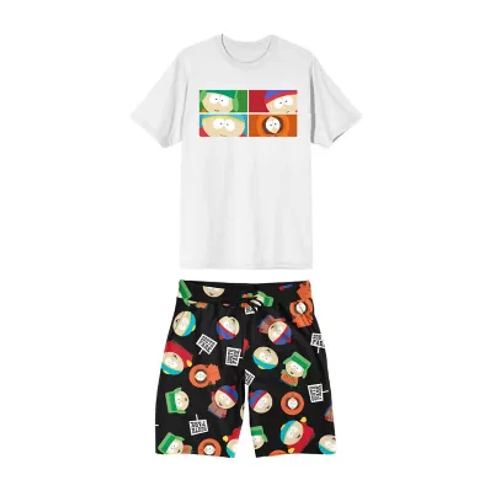 South Park Mens Short Sleeve Crew Neck 2-pc. Shorts Pajama Set