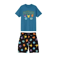 Pokemon Mens Short Sleeve Crew Neck 2-pc. Shorts Pajama Set