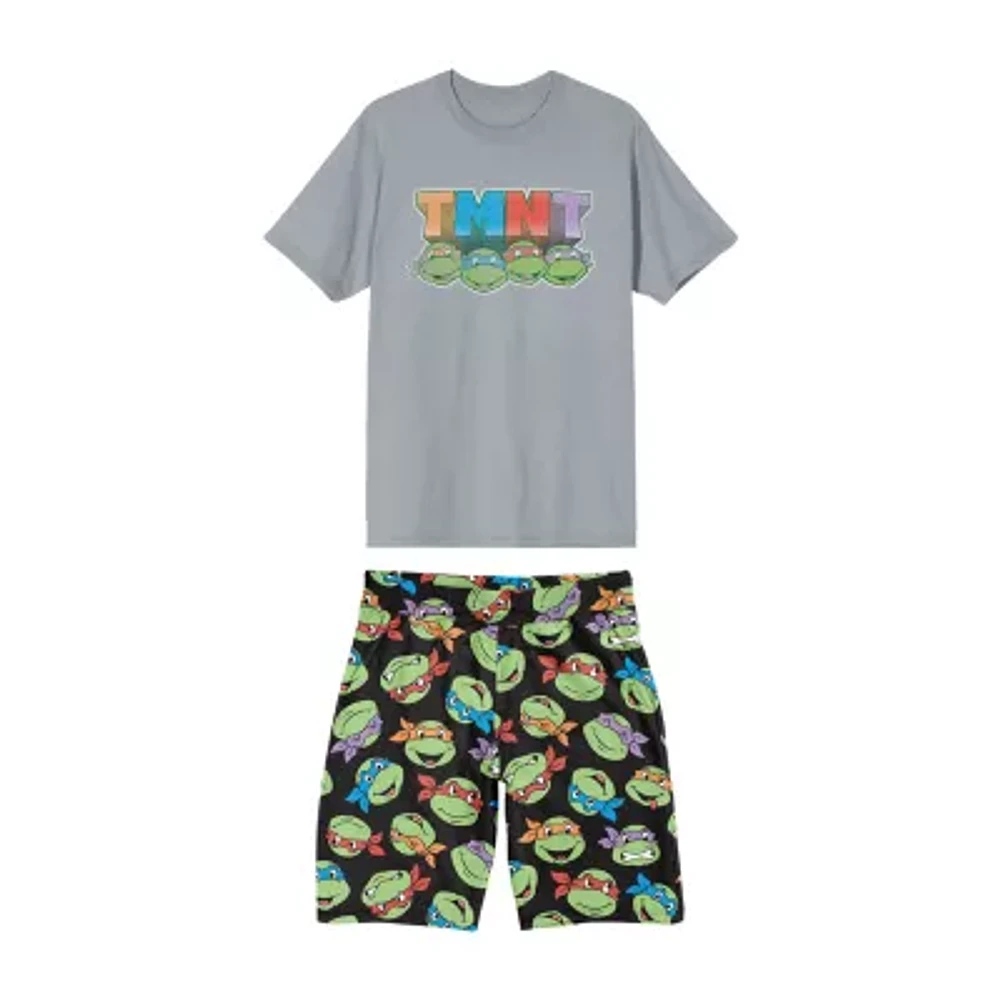 Teenage Mutant Ninja Turtle Mens Short Sleeve Crew Neck 2-pc. Shorts Pajama Set