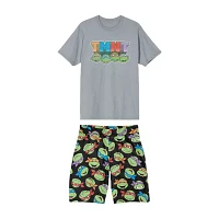 Teenage Mutant Ninja Turtle Mens Short Sleeve Crew Neck 2-pc. Shorts Pajama Set