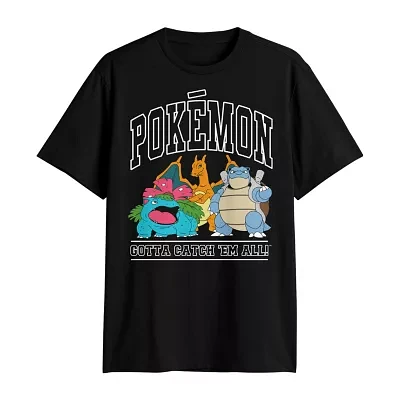 Big and Tall Mens Crew Neck Short Sleeve Regular Fit Pokeman Graphic T-Shirt