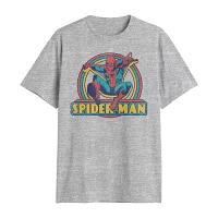 Big and Tall Mens Crew Neck Short Sleeve Regular Fit Spiderman Graphic T-Shirt