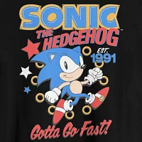 Big and Tall Mens Crew Neck Short Sleeve Regular Fit Sonic the Hedgehog Graphic T-Shirt