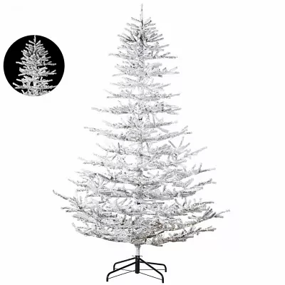 Northlight 7.5' Led  Flocked Garden 7 1/2 Foot Pre-Lit Christmas Tree