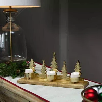 Northlight 13" Gold Metal Tealight Candle Holder