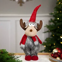 Northlight 20" Gray And Red Moose Christmas Tabletop Decor