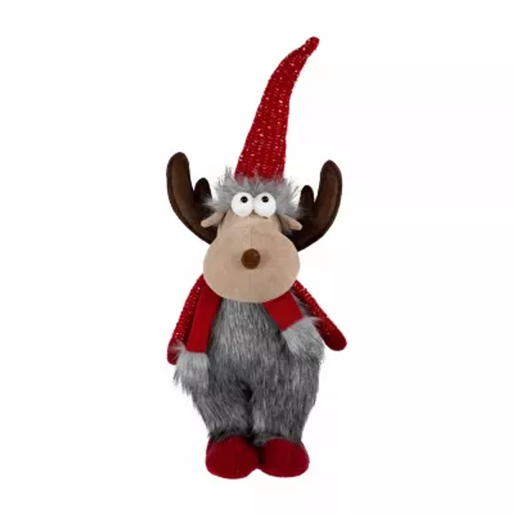 Northlight 20" Gray And Red Moose Christmas Tabletop Decor