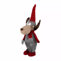 Northlight 20" Gray And Red Moose Christmas Tabletop Decor