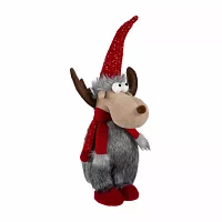 Northlight 20" Gray And Red Moose Christmas Tabletop Decor