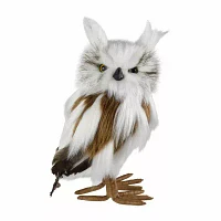 Northlight Standing Plush Winter Owl Christmas Tabletop Decor