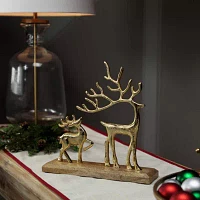 Northlight 10.25" Metal Gold Reindeer Christmas Tabletop Decor