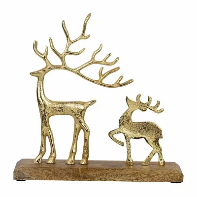 Northlight 10.25" Metal Gold Reindeer Christmas Tabletop Decor