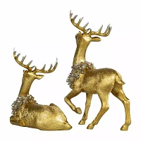 Northlight 2-pc. Reindeer With Wreaths Christmas Tabletop Decor