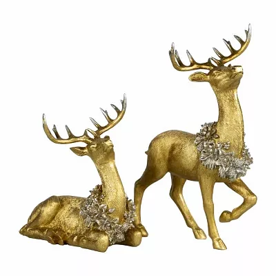 Northlight 2-pc. Reindeer With Wreaths Christmas Tabletop Decor