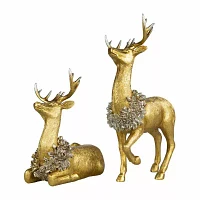 Northlight 2-pc. Reindeer With Wreaths Christmas Tabletop Decor