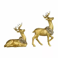 Northlight 2-pc. Reindeer With Wreaths Christmas Tabletop Decor