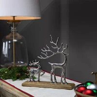 Northlight 10.25" Reindeer And Metal Christmas Tabletop Decor