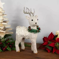 Northlight 13.75" Reindeer With Wreath Christmas Tabletop Decor