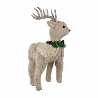 Northlight 13.75" Reindeer With Wreath Christmas Tabletop Decor